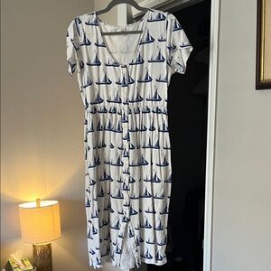 Kate Quinn Sailboat Print Dress - organic cotton - women’s size M